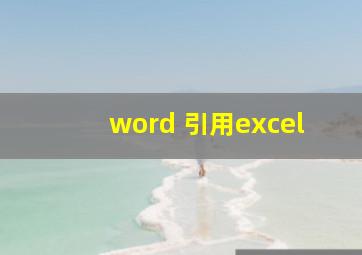 word 引用excel